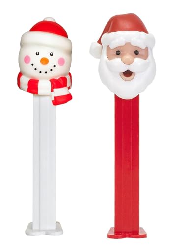 PEZ Christmas Candy Dispensers Set | Santa Claus And SnowMan PEZ Dispensers With Extra Candy | Christmas Party Favors