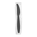 Karat U3531B 7.5" Poly-Wrapped Heavy-Weight Disposable Knife, Black (Pack of 1000)