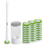 Magic Sponge Eraser Disposable Toilet Brush Set, Wall Mounted Toilet Bowl Brush and Holder with 30 Magic Sponge Eraser Wand Refills