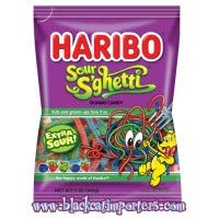 Haribo Sour Sghetti Gummies 12 Pack Case of 5oz Bags
