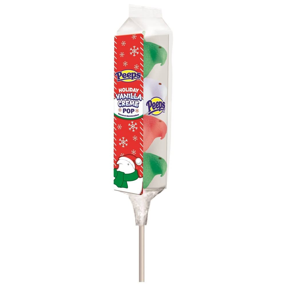 Peeps Holiday Christmas Stocking Stuffer Marshmallow Chicks Pop, 1.3 oz, Pack of 3