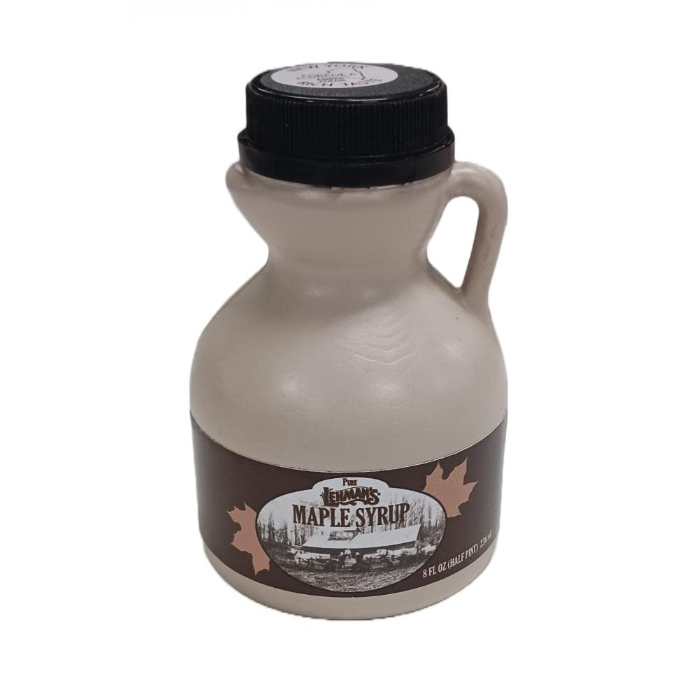 Lehman's Real Pure Maple Syrup U.S. Grade A Medium Amber 1/2 pint 8 oz Jug
