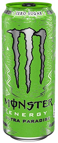 Monster Energy Drink Zero Ultra Variety - Paradise, Violet, Rosa, Fiesta 16 ounce (Pack of 16) and Stinger Pomegranate Passionfruit Chews