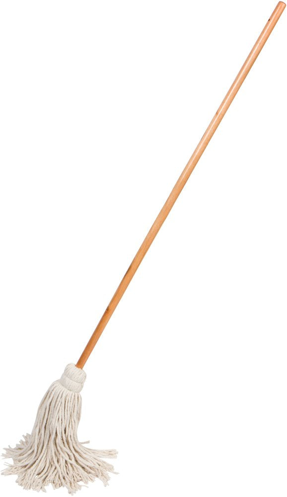 Tidy Tools Large Wet Deck Cotton Mop with Solid Wood Handle (11 Oz, White)