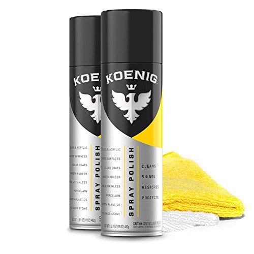 2 Cans Koenig Spray Polish with 1 Towel Set