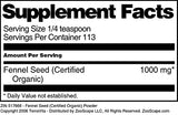 Fennel Seed (Certified Organic) Powder (4 oz, ZIN: 517668) - 3 Pack