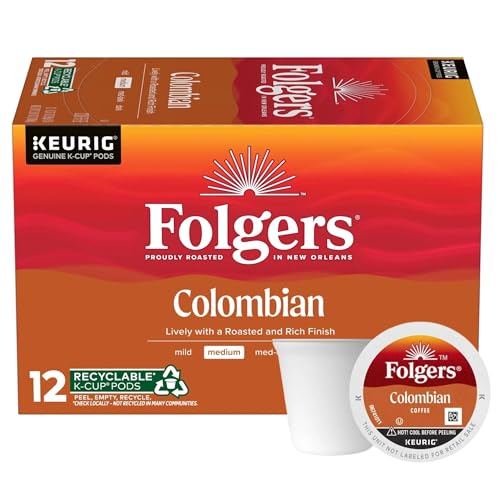 Folgers K Cups 100% Colombian Coffee for Keurig Makers, Medium Roast, 72 Count