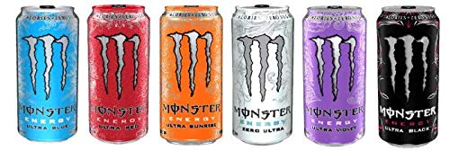 Monster Energy Ultra Zero Sugar Energy Drinks 16 ounce cans (Variety Pack 1, 6 Cans)