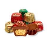 Miniature Chocolate Peanut Butter Cup Candy Holiday Foil Wrapped Bulk Bag - 25 lb (Approx. 1250 pieces)