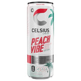 CELSIUS Sparkling Peach Vibe, Functional Essential Energy Drink, 12 Fl Oz