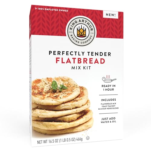 King Arthur Baking Company Perfectly Tender Flatbread Mix Kit 16.5 oz., Baking Mix - Ready in 1 hour