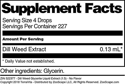 Dill Weed Glycerite Liquid Extract (1:5) - No Flavor (1 oz, ZIN: 522377) - 3 Pack