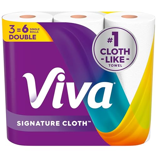 Viva Signature Cloth Paper Towels, Choose-A-Sheet Size, 3 Double Rolls, 86 Sheets per Roll (Packaging May Vary)