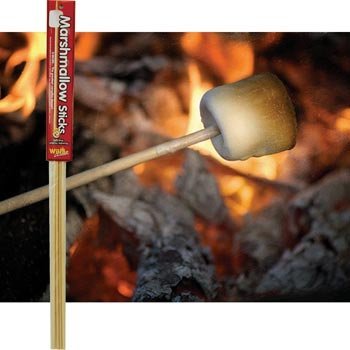 Wooden Marshmallow Sticks 32-inch (100% Biodegradable) 24-pc Set