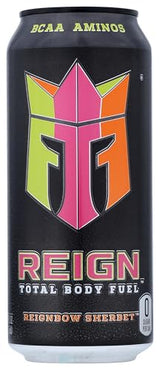 REIGN Total Body Fuel, Reignbow Sherbet Drink, 16 Fl Oz, Black