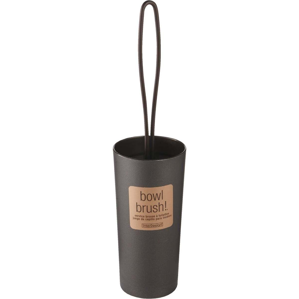 iDesign Loop Toilet Bowl Brush and Holder for Bathroom Storage - Bronze