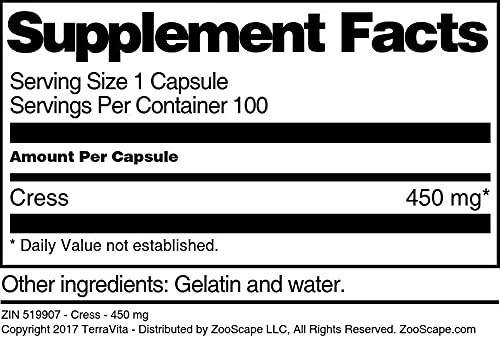 Cress - 450 mg (100 Capsules, ZIN: 519907) - 3 Pack