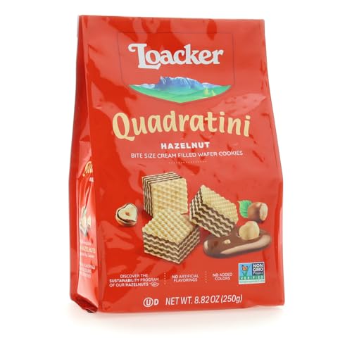 Loacker Quadratini Hazelnut Wafer Cookies, 8.82 Ounce