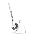simplehuman Toilet Brush with Caddy, Stainless Steel, White