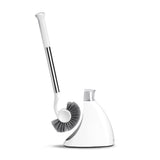simplehuman Toilet Brush with Caddy, Stainless Steel, White