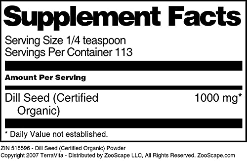 Dill Seed (Certified Organic) Powder (4 oz, ZIN: 518596) - 3 Pack