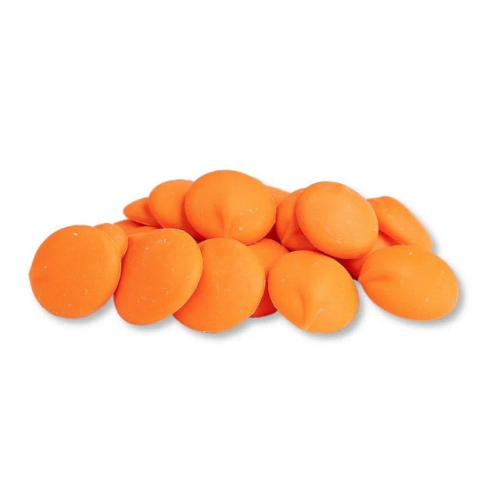 Orange Flavored Candy Melts Wafers for Baking and Decorating Bulk Bag - 25 lb (Approx. 4500 pieces)