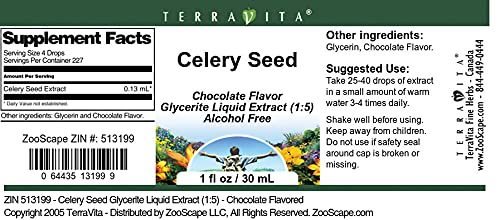 Celery Seed Glycerite Liquid Extract (1:5) - Chocolate Flavored (1 oz, ZIN: 513199) - 3 Pack