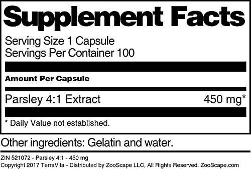Parsley 4:1-450 mg (100 Capsules, ZIN: 521072) - 3 Pack
