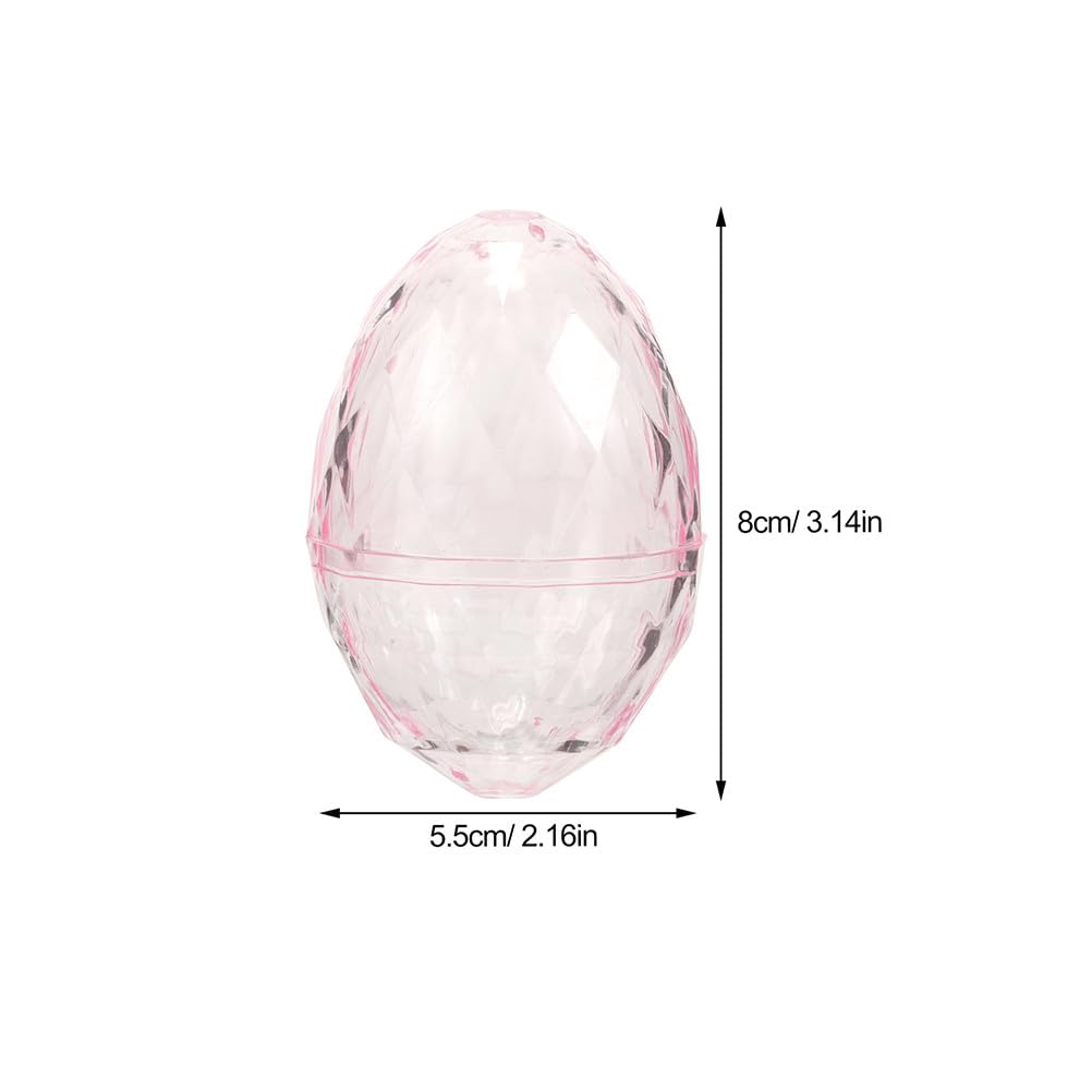JECOMPRIS 24pcs Plastic Fillable Eggs: 5. 5x8cm Clear Egg Shaped Box for Candy - Easter Containers for Spring Easter Hunt(transparent-pink)