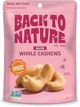 Back to Nature Jumbo Cashews - Dry Roasted with Sea Salt, Non-GMO High Protein Snacks, 9 Ounce
