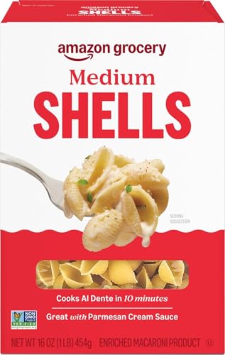 Amazon Grocery, Medium Shells Pasta, 16 Oz