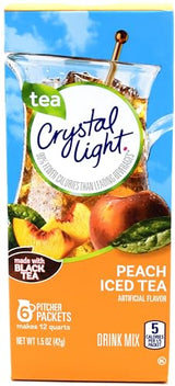 Crystal Light Peach Iced Tea Drink Mix, 12-Quart Canister (Pack of 9)