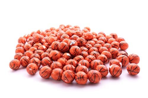 Chocolate Covered Basketballs - 1 LB Resealable Stand Up Bag (approx. 80 pieces) - Individually Wrapped Milk Chocolate Basketballs - Bulk Party Filler