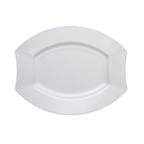 Party Essentials Party Supplies Fancy Plastic Dinnerware For Wedding/Birthday/All Occasions, 7.5" x 6.25", Salad/Dessert Plates, 20-Count, White Oval