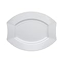 Party Essentials Party Supplies Fancy Plastic Dinnerware For Wedding/Birthday/All Occasions, 7.5" x 6.25", Salad/Dessert Plates, 20-Count, White Oval