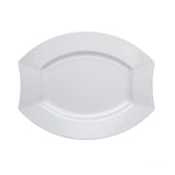 Party Essentials Party Supplies Fancy Plastic Dinnerware For Wedding/Birthday/All Occasions, 7.5" x 6.25", Salad/Dessert Plates, 20-Count, White Oval