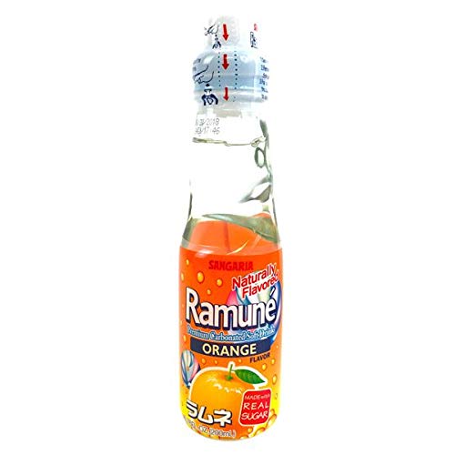 Sangaria Ramune, 6.76 Fluid Ounce (Orange, 18 Bottles)