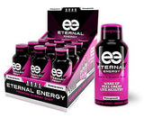 Eternal Energy shot POMEGRANATE flavor with 25 vitamins, minerals, amino acids, and antioxidants and no sugar added.