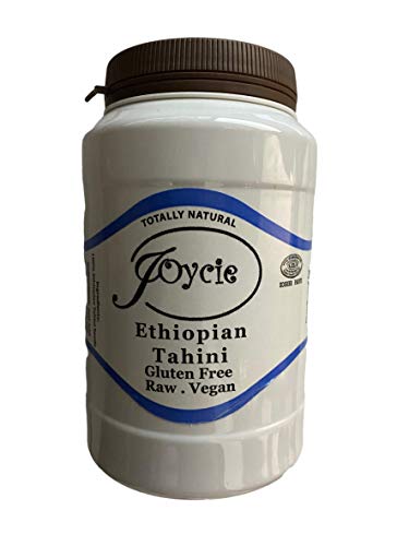 Joycie 100% Natural Ethiopian Tahini 16 oz Plastic Jar Pack Of 6 Vegan/Raw/SILKY TASTE, BLENDS EASILY, Silky Smooth Texture in Hummus, Dips, Salad