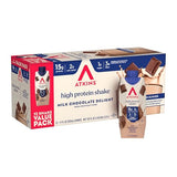 Atkins Milk Chocolate Delight High Protein Shake, 15g Protein, 2g Net Carb, 1g Sugar, Keto Friendly, Chocolate Flavored Protein Shakes, 12 Count