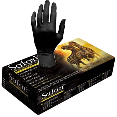 Mexpo Black Latex Gloves Premium SIze: Large - Safari 100/Box Mechanic - tattoo - Law Enforcement