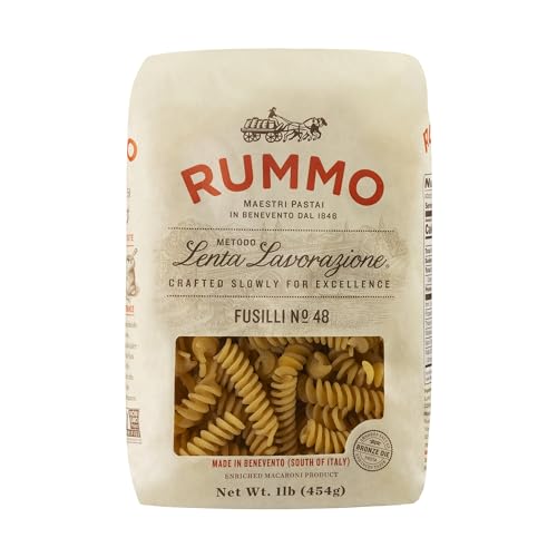 Rummo Fusilli Pasta N.48 - Fusilli Pasta Noodles, Spiral Pasta, Italian Pasta, Curly Noodles, Dry Pasta, Durum Wheat Pasta - 16 Ounce (Pack of 1)