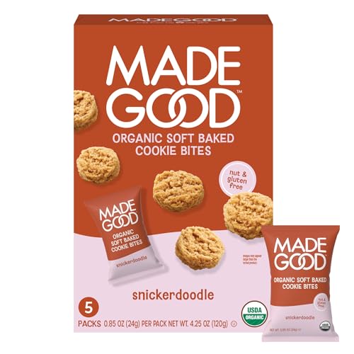 MadeGood Snickerdoodle Soft Baked Cookies, Organic Snacks, 0.85oz Each