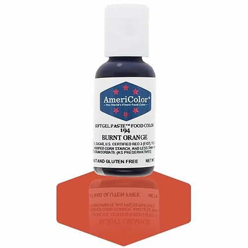 AmeriColor, Burnt Orange, 0.75 Ounce Bottle, Soft Gel Paste Food Color