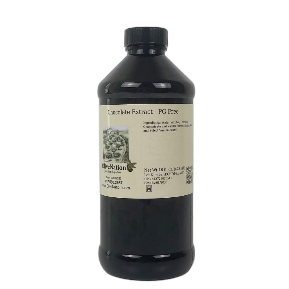 Chocolate Extract For Baking - Rich Chocolate Flavoring for Cakes - Cookies - PG Free - Non-GMO - Gluten Free - Kosher - Vegan - 16 ounces