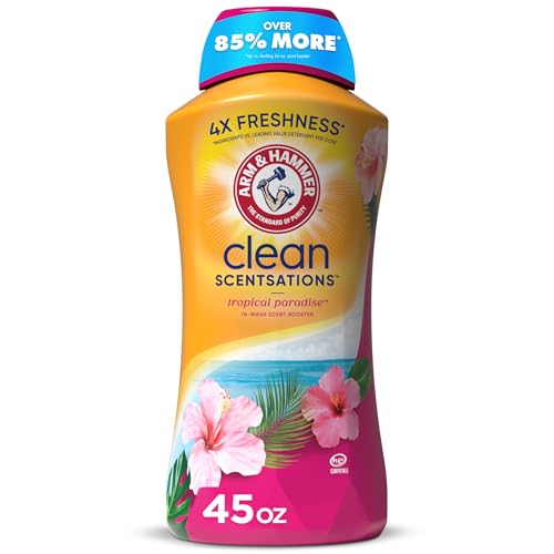 ARM & HAMMER Clean Scentsations In-Wash Scent Booster, Laundry Scent Booster Tropical Paradise scent, 45 Oz