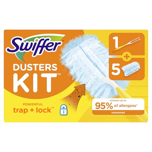 Swiffer Dusters Starter Kit, Kit Includes 1 Handle and 5 Dusters