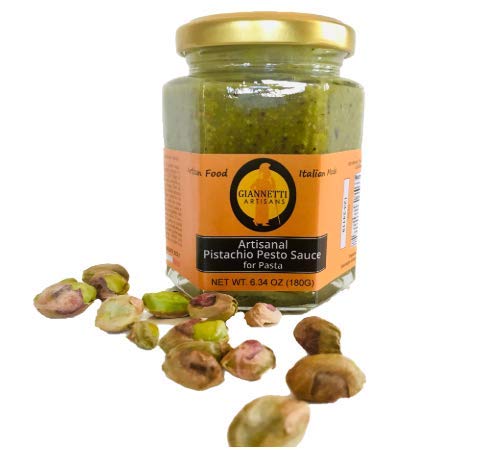 Giannetti Artisans Sicilian Pistachio Pesto - Plain & Spicy - Imported from Italy (Plain, 2-Pack)