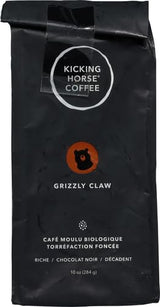 Kicking Horse Coffee, Grizzly Claw, Dark Roast, Ground, 10 oz - Certified Organic, Fairtrade, Kosher Coffee