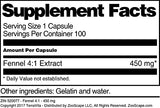 Fennel 4:1-450 mg (100 Capsules, ZIN: 520077) - 3 Pack